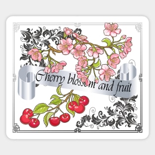 Vintage Cherry blossom and fruit Sticker